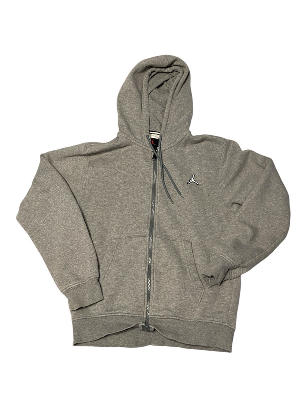 Jordan Men’s Light Gray Zip-Up Hoodie with Jumpman Logo